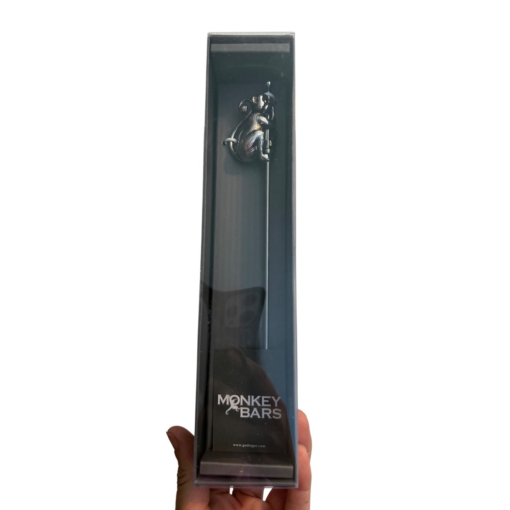 Godinger Monkey Bars Nickel Plated Drink Stirrer Silver Figural